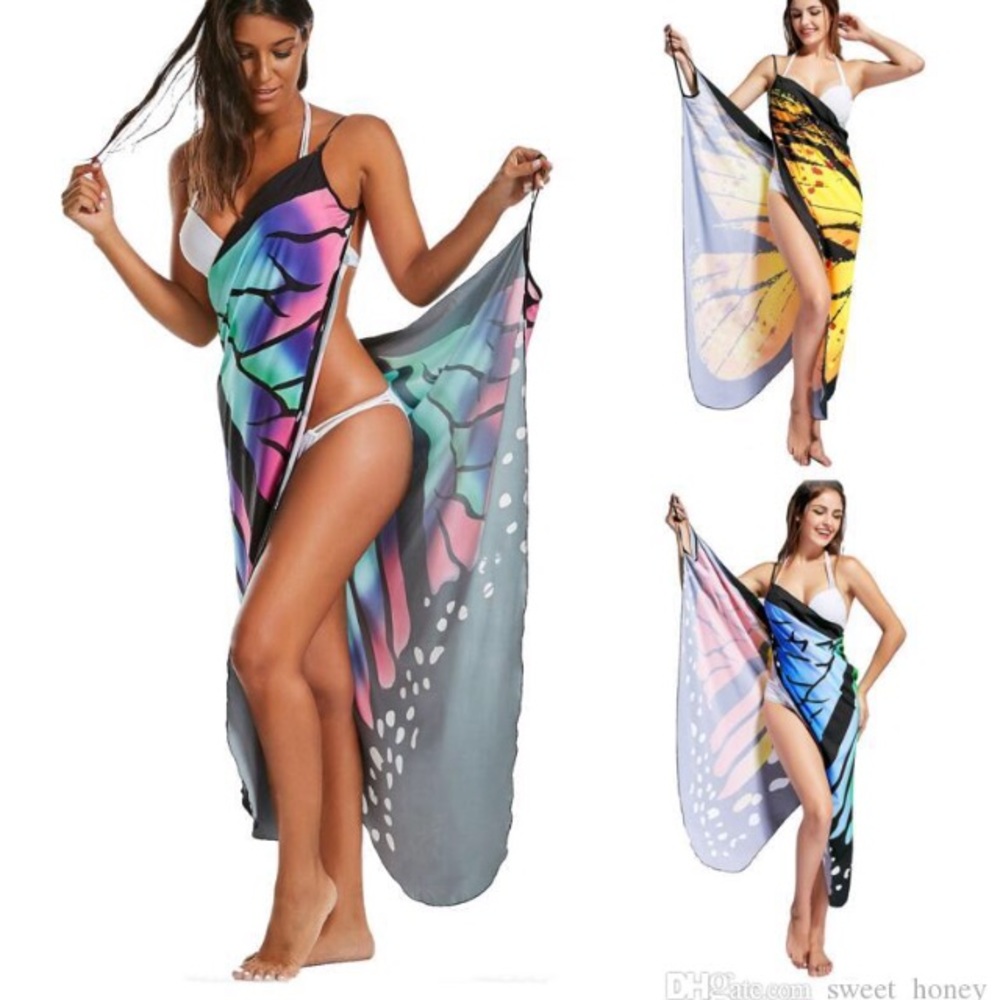 NWT Beach Coverup Butterfly Wing Wrap Dress, Boho Multiple Sizes